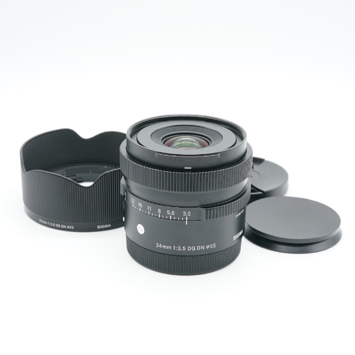 ほぼ新品 SIGMA シグマ 24mm F3.5 DG DN C ソニーEマウントあると嬉しい純正フード付！