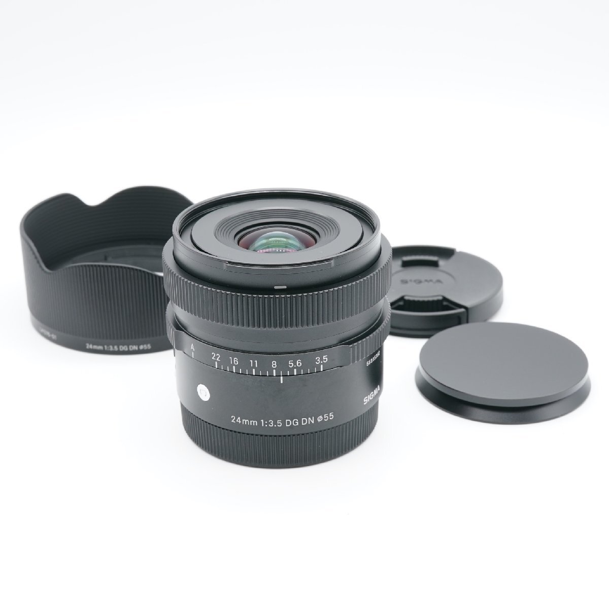 ほぼ新品 SIGMA シグマ 24mm F3.5 DG DN C ソニー Eマウント あると嬉しい純正フード・メタルキャップ付！