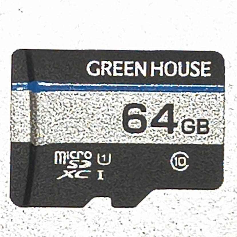 64GB microSDXCカード グリーンハウス マイクロSDカード GREEN HOUSE フォーマット済み