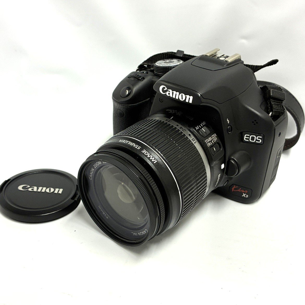■Canon キャノン EOS Kiss X3 EF-S 18-55mm IS 一眼レフカメラ 通電確認済【買取まねきや】