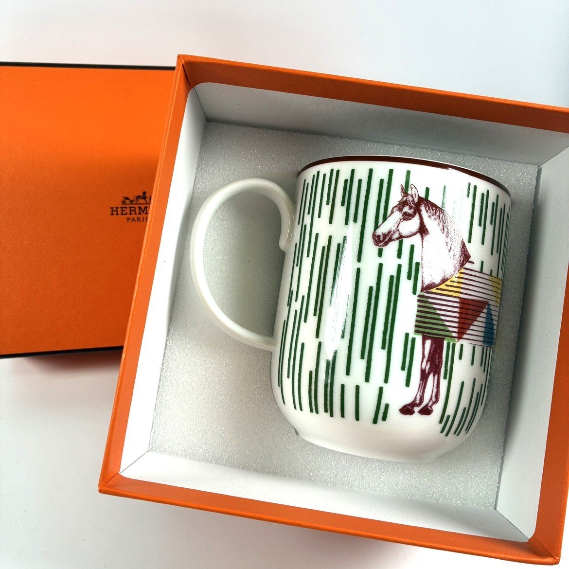 ■ Hermes エルメス Hippomobile ヒポモビル 馬 マグカップ 食器 箱付き【買取まねきや■HERMES エルメス HIPPOMOBILE ヒポモビル 馬 マグ