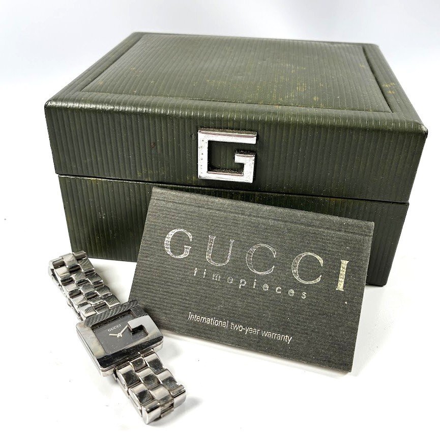 ■GUCCI グッチ 時計 腕時計 クォーツ 3600L ブラック文字盤 SWISS MADE スイス産 不動品 箱付き【買取まねきや】