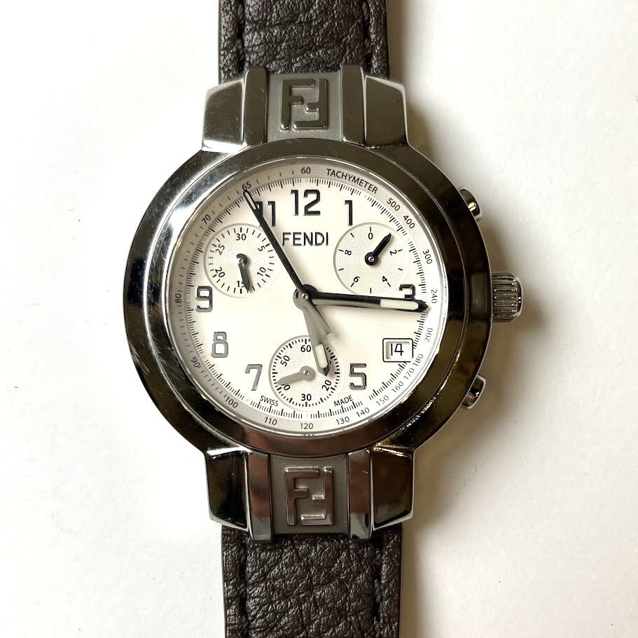 ■フェンディ FENDI 時計 ズッカ クロノグラフ32mm 000-112-096 腕時計 不動 【買取まねきや】