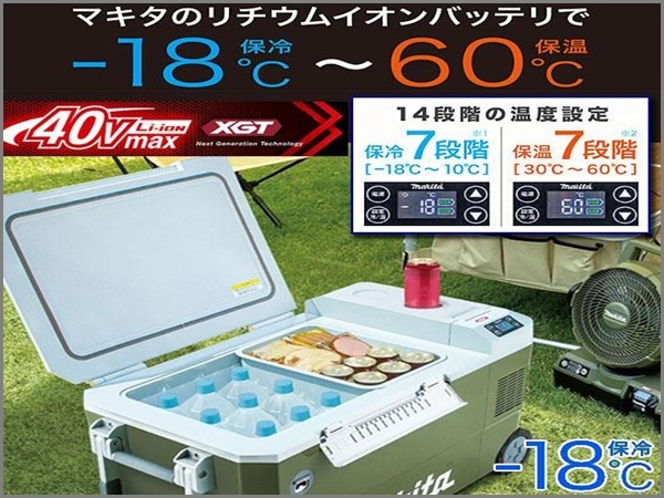 新品/未開封 即納 makita マキタ CW002GZO 充電式保冷温庫 40V/18V/ACアダプタ/シガーソケット対応 50L(内容積) CW002G オリーブ 