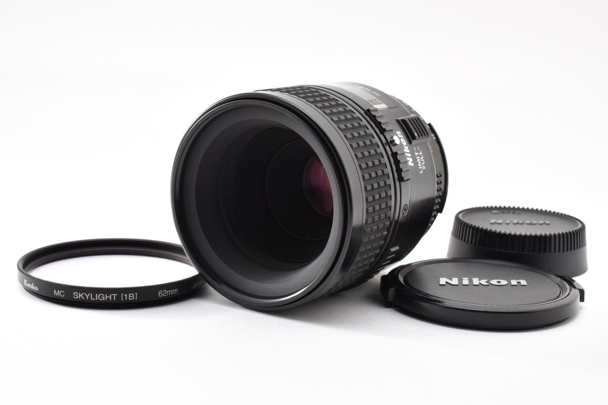 4415-60 完動品 Nikon AF MICRO Nikkor 60mm 1:2.8 AF Macro Lens 単焦点 マイクロ マクロレンズ ニコン 保護フィルター付 ※1