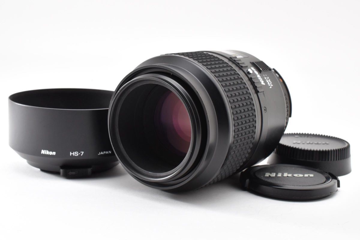 4417-60 完動良品 Nikon AF MICRO Nikkor 105mm 1:2.8 D + HS-7 Metal Hood AF Macro Lens 単焦点 マイクロ マクロレンズ ニコン