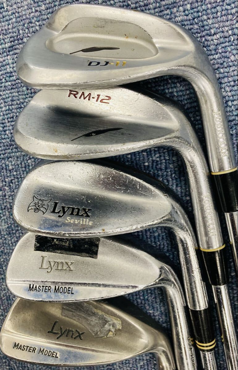 ウェッジ ゴルフクラブ 5本まとめ 1円スタート ジャンク Lynx golf マスターモデル A S Seville 56° フォーティーン RM-12 DJ-11 WG
