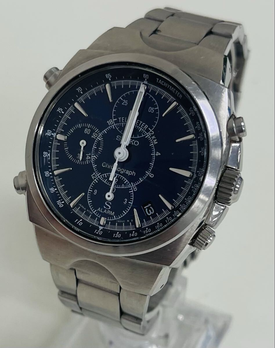 SEIKO クロノグラフ 腕時計 クォーツ 7T32-9000 セイコー 不動品 ステンレス 腕周り約17.5cm メンズ