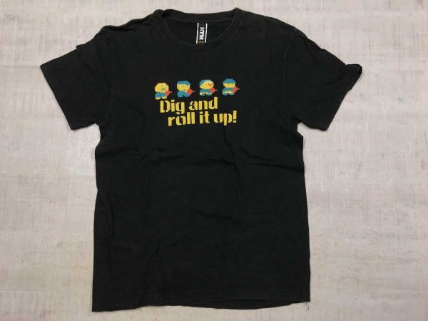KTM ケツメイシ ディグダグ ゲーム ピクセルキャラクター Tシャツ カットソー 黒 M