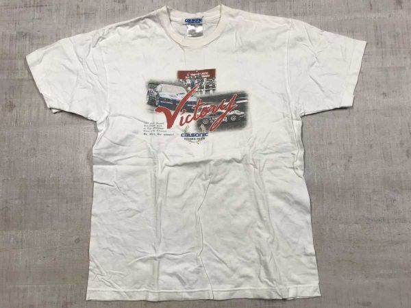 モータースポーツ レーシング Calsonic カルソニック レーシングカー プリント 半袖 Tシャツ カットソー 白 L メンズ ポリエステル100%