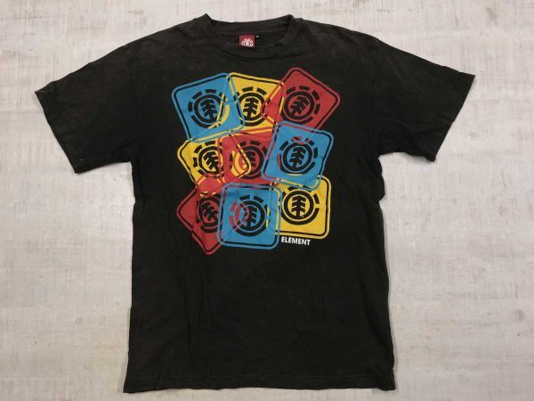 Element エレメント ロゴプリント 半袖Tシャツ カットソー 黒 M メンズ