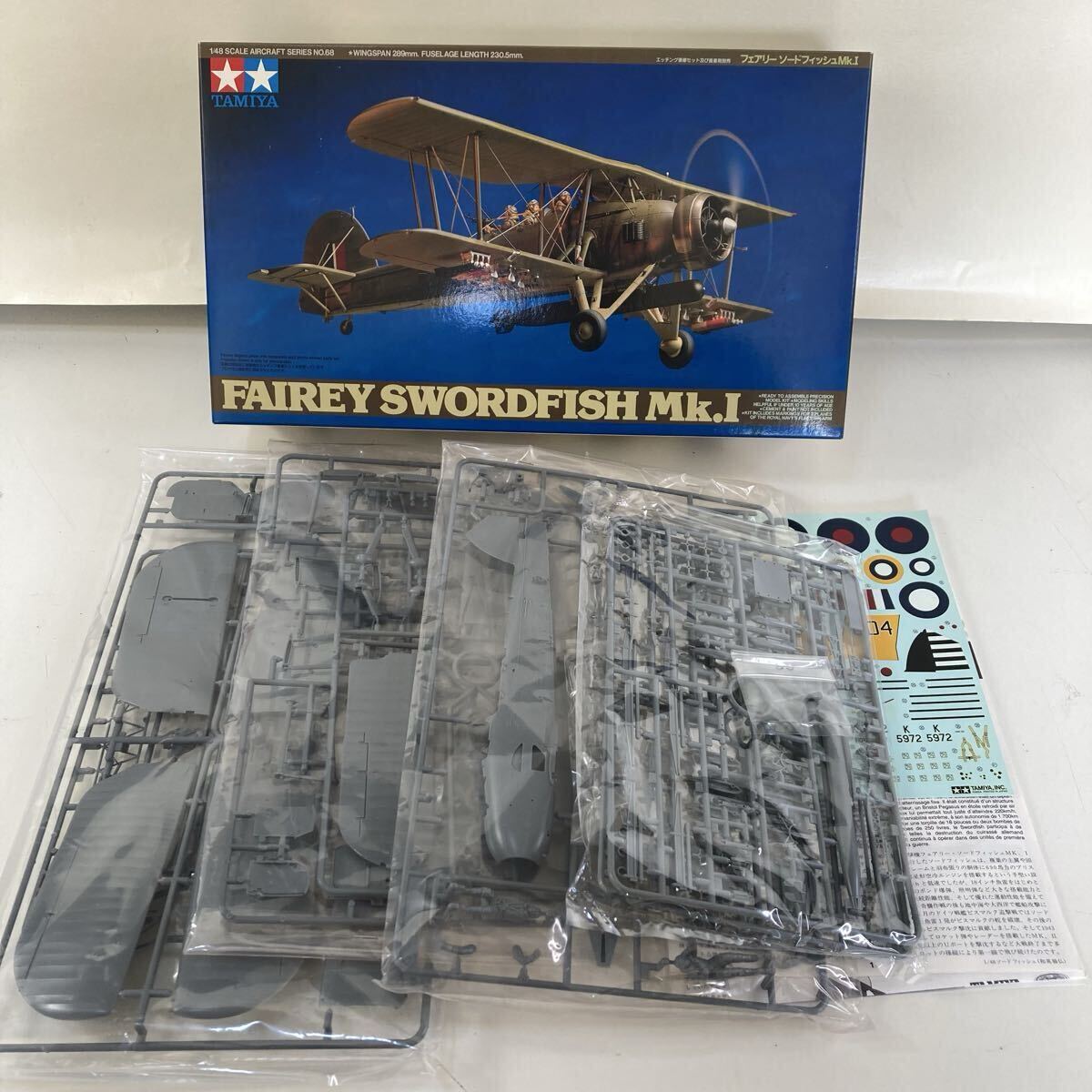 タミヤ 1/48 傑作機シリーズ No.68 フェアリー ソードフィッシュ Mk.I b0112