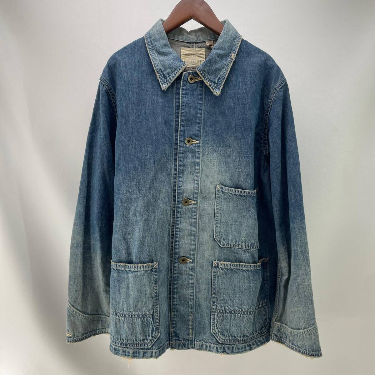 トップス ジャケット カバーオール フルカウント FULLCOUNT メンズ インディゴ SIZE_38 ダメージウォッシュ加工 2015-1_デニム ◆2009