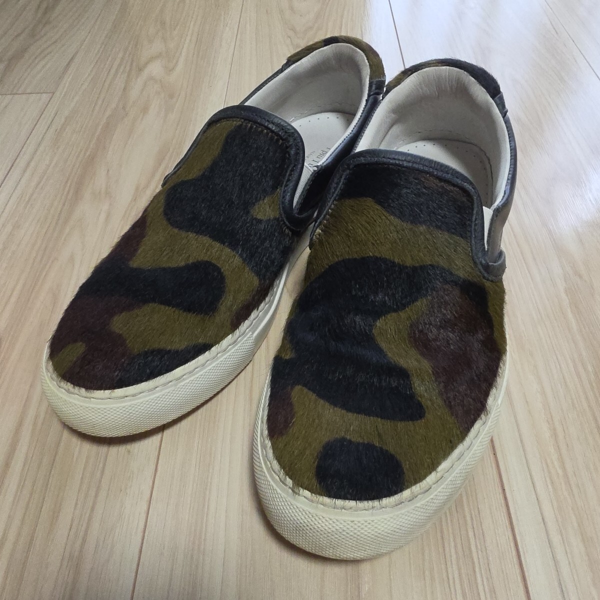 ￥100スタート!!1PIU1UGUALE3ハラコ迷彩スニーカーsize40検索用バックラッシュバックボーンVANS カモフラ スリッポン