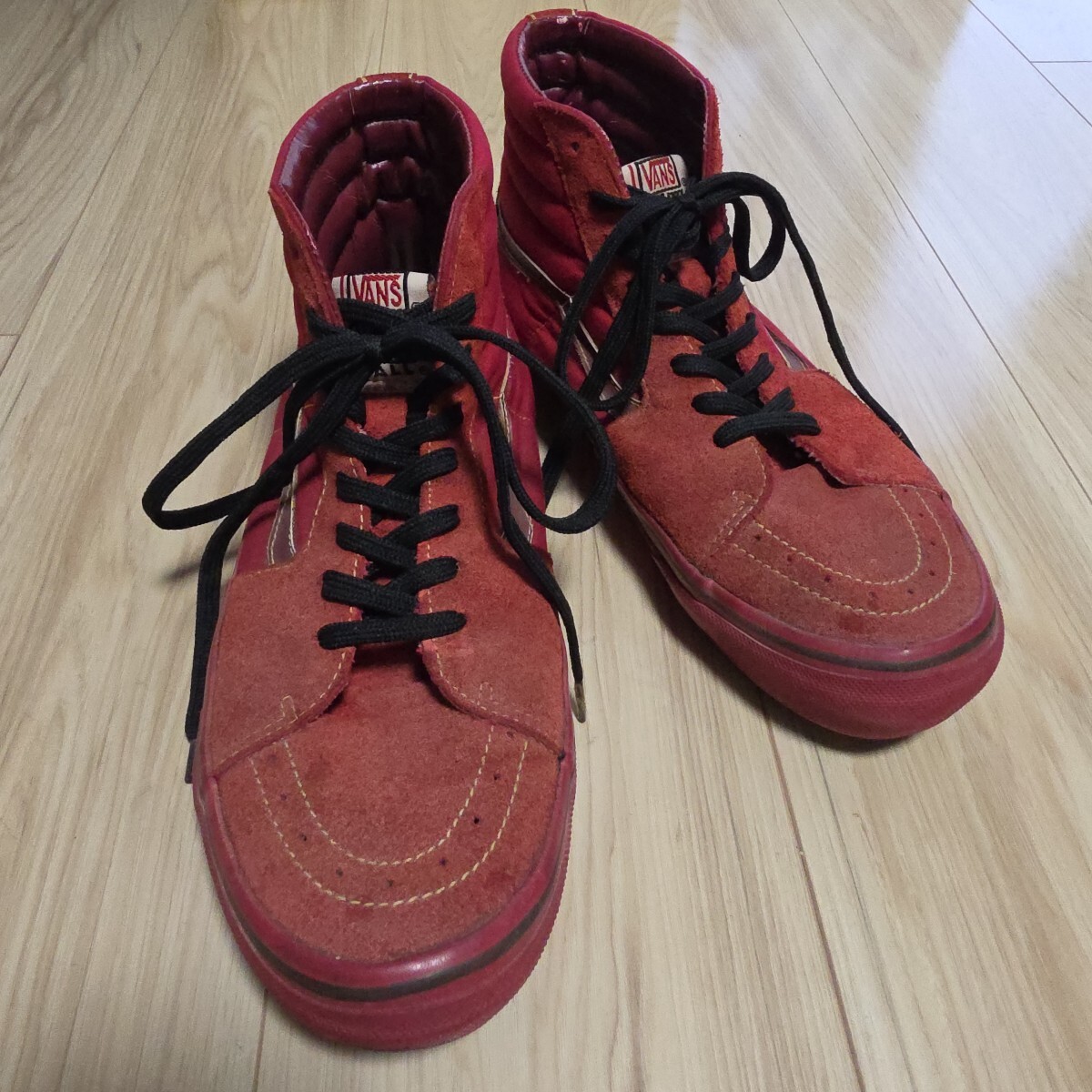 VANSスケートハイハイカットレザースニーカーsize26cm位検索用SK8-HI 赤 オールドスクールバックラッシュバックボーン