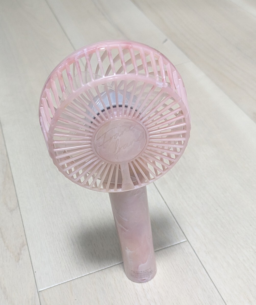 1円スタート！Francfranc フランフラン フレ ハンディファン マーブルピンク 携帯扇風機 本体のみ