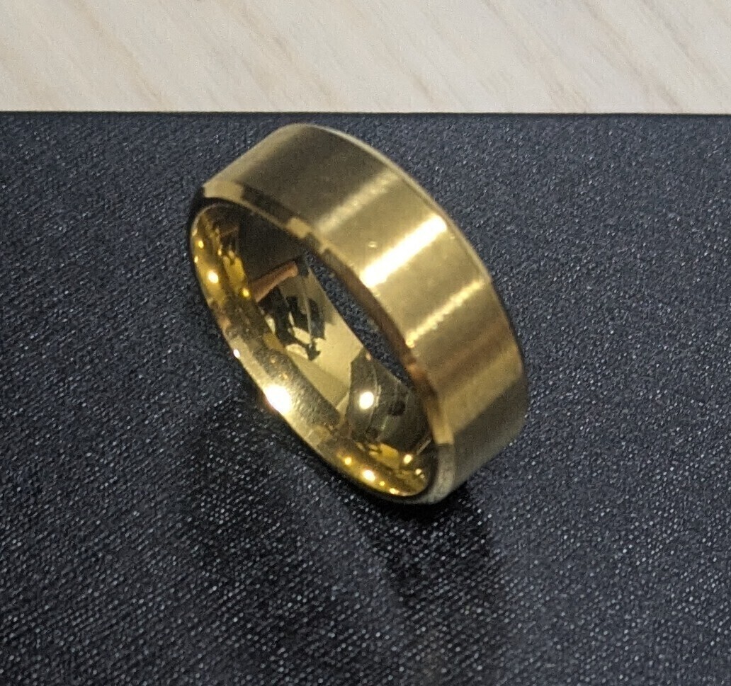 1円スタート！ゴールドカラー シンプルリング 指輪 18金メッキ サイズ 21号