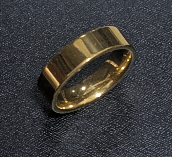 1円スタート！シンプルリング 指輪 18金メッキ 18号