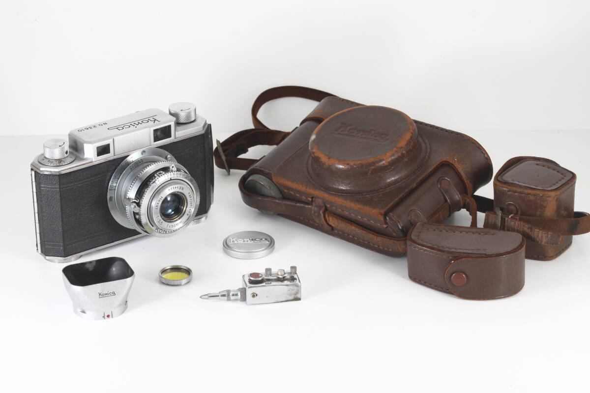 ★超極上美観★ Konica I型 Hexar 50mm F3.5 MADE IN OCCUPIED JAPAN 外付けセルフタイマー ★完動品★ MIOJ コニカ #128