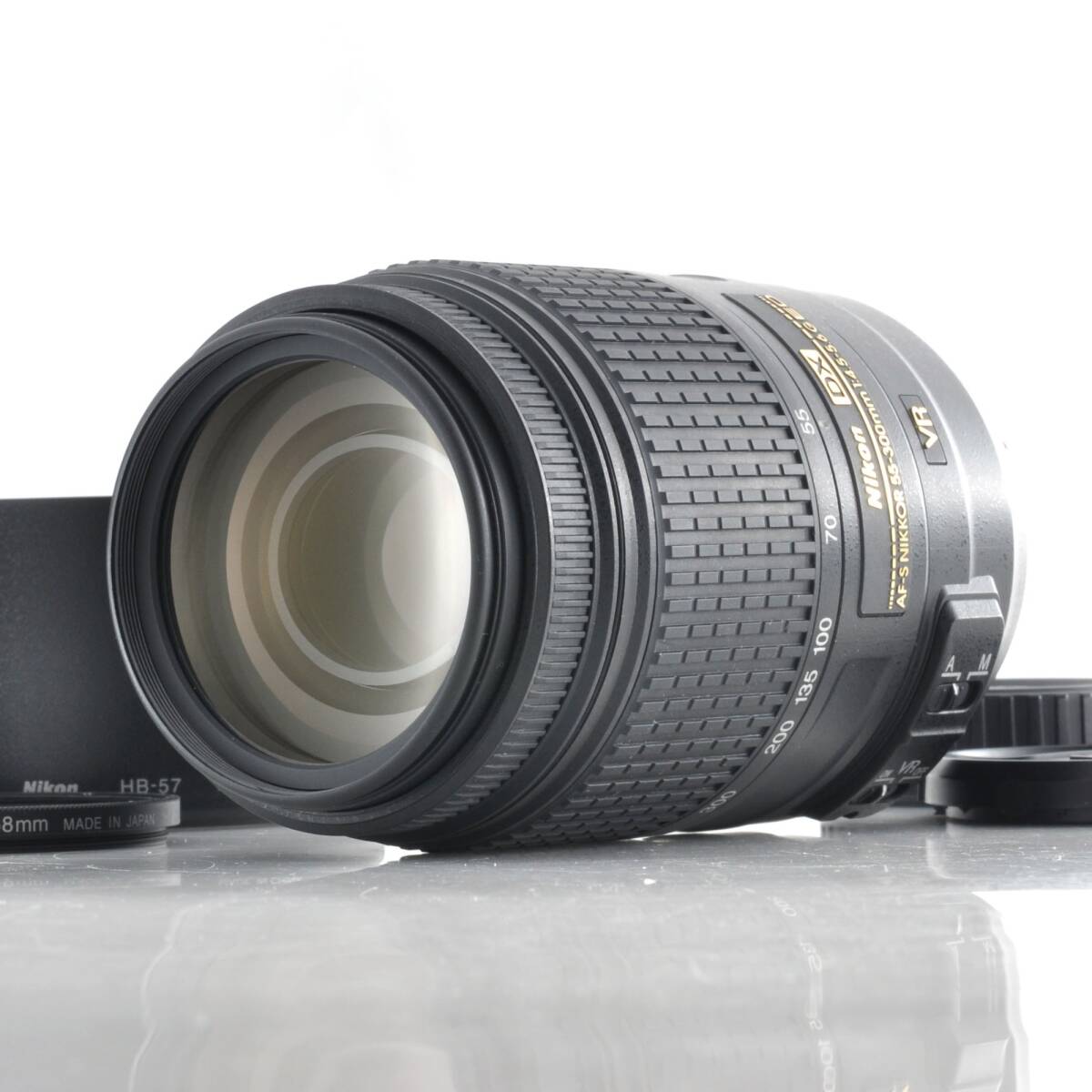 【ニコン】Nikon AF-S DX NIKKOR 55-300mm F4.5-5.6G ED VR + フード付き #R858