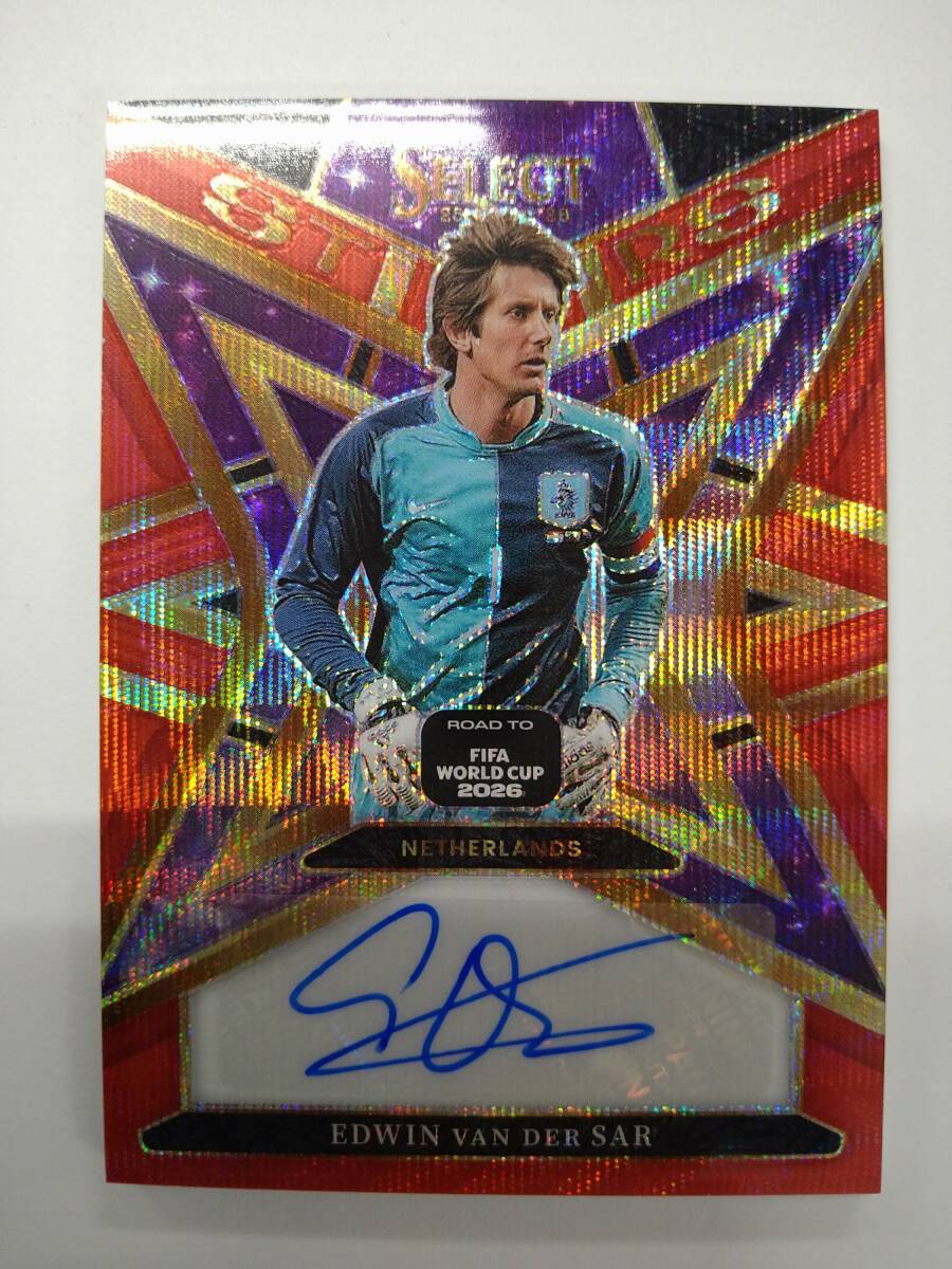 PANINI SELECT FIFA WORLD CUP 2026 EDWIN VAN DER SAR STARS SIGNATURES RED WAVE PRIZM 特価即決 ファン デル サール 直筆サイン AUTO