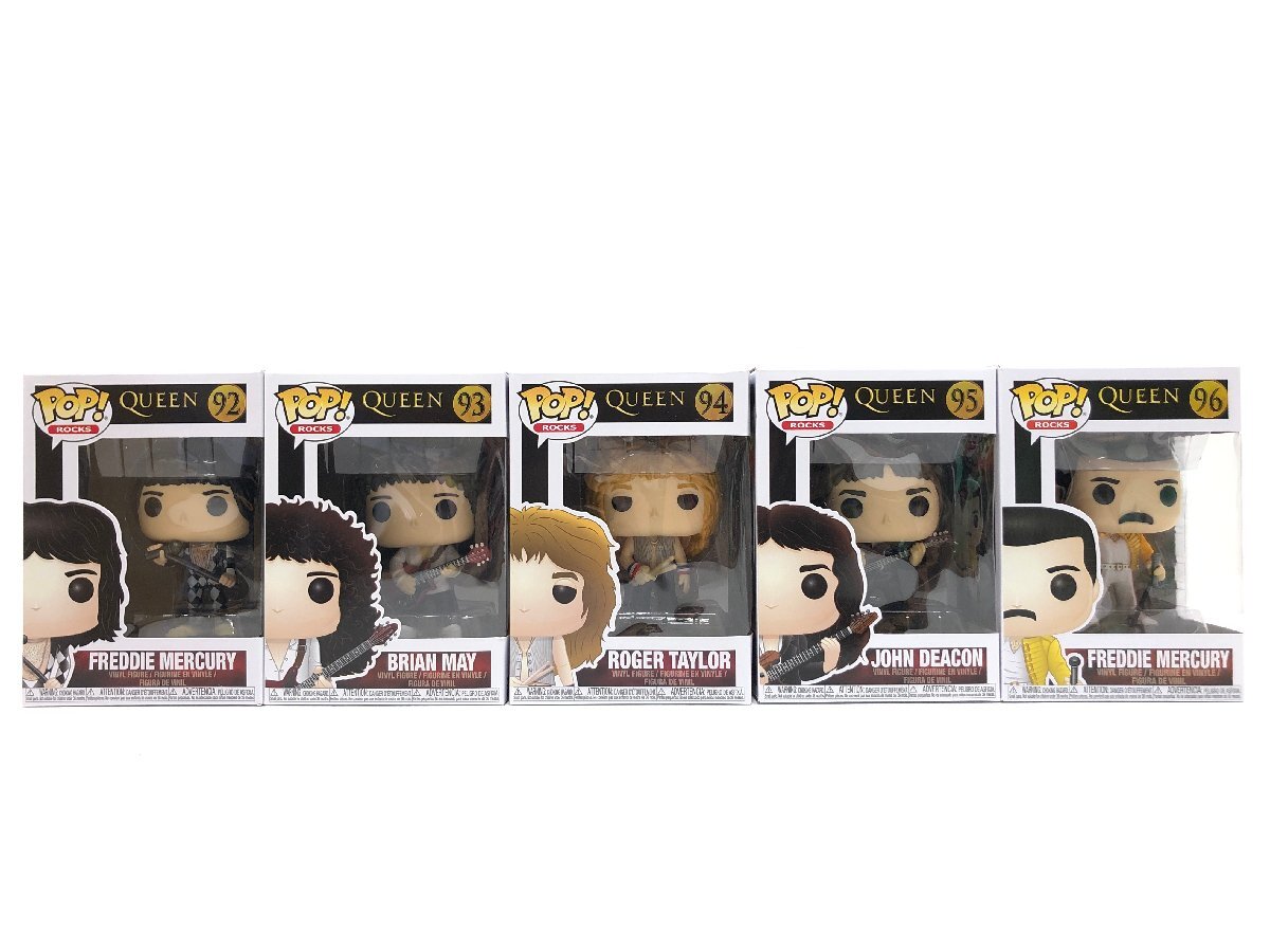 ◇Funko POP QUEEN フィギュア 5体 おまとめ FREDDIE MERCURY/BRIAN MAY/JOHN DEACON/ROGER TAYLOR 同梱不可　1円スタート