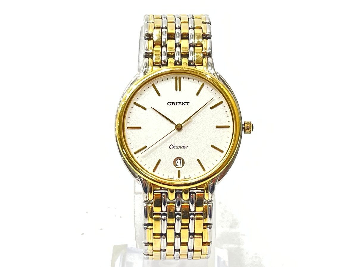 △【5】ジャンク ORIENT オリエント Chandor シャンドール UN2N-B0 CS 22K GOLD ELECTRO PLATED クォーツ 腕時計 同梱不可 1円スタート