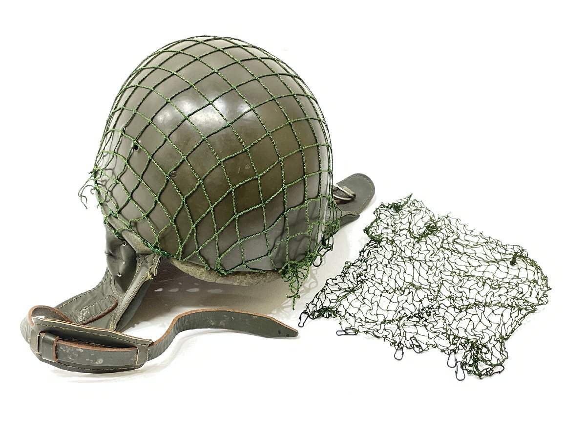 △現状品 希少 東ドイツ軍(NVA) 実物 空挺用ヘルメット/ネット付 同梱不可