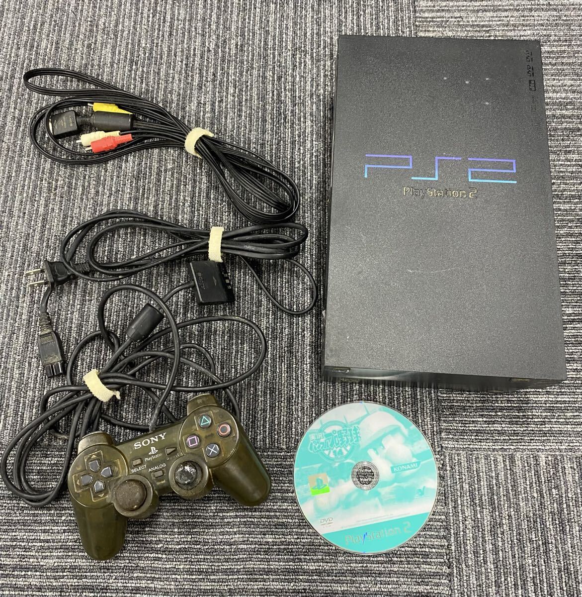 森岡 7月 No.270 SONY ソニー ゲーム機 PlayStation2 SCPH-50000 プレステ 通電確認済 動作未確認 コントローラー一部破損有り 傷汚れ有り