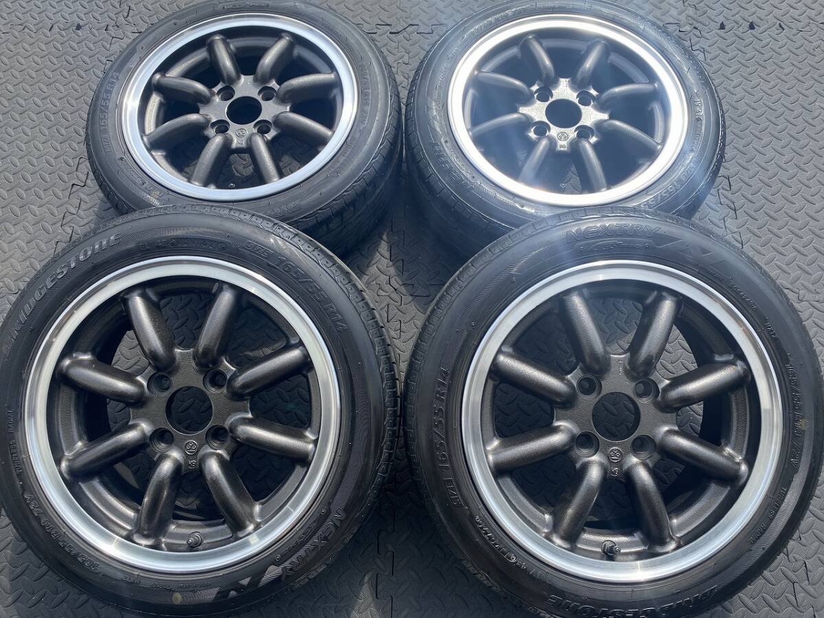 美品 ワタナベRS-8 PCD100 6J 4本 ワゴンR ミラ L700 ハイゼット キャリィ エブリィ アルトワークス ジーノ タント ムーブ ラパンSS ライフ