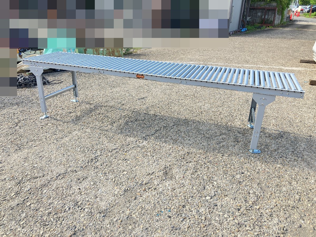 【兵庫県発】 okura オークラ ローラーコンベア 3m 1台 スチール製 縦3000×横690×厚み6mm コンベヤ 工場 倉庫 物流 引取り限定
