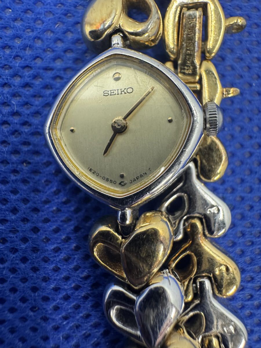 SEIKO セイコー 1E20-0550 レディース 腕時計 クォーツ ハートブレス　電池交換済　　　H011