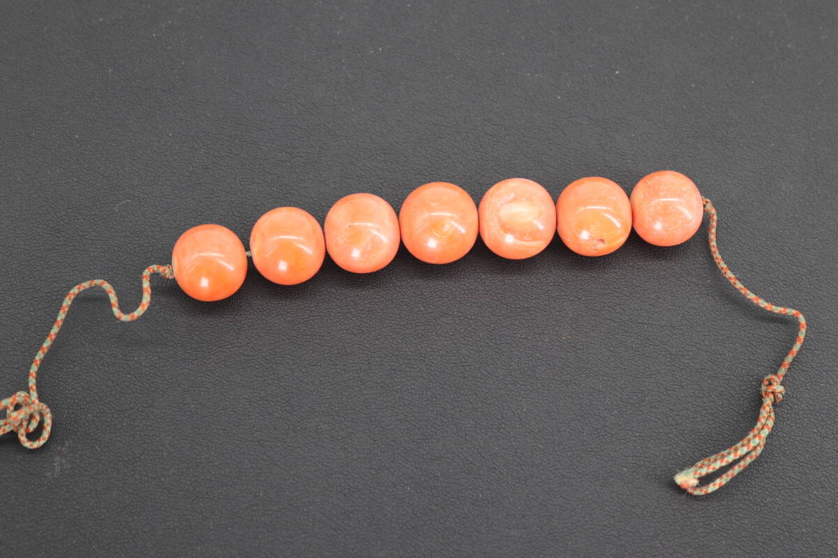 天然　赤珊瑚　本珊瑚　玉　14.5～15.7mm 重量約34g　サンゴ玉　送料230円　