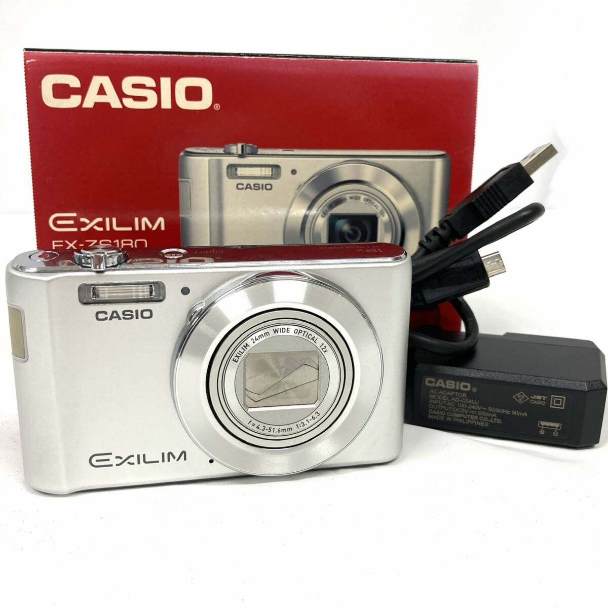 1円～ 6TN21020826 CASIO カシオ EXILIM エクシリム コンパクトデジタルカメラ デジカメ バッテリー欠品 EX-ZS180 通電動作未確認 現状品