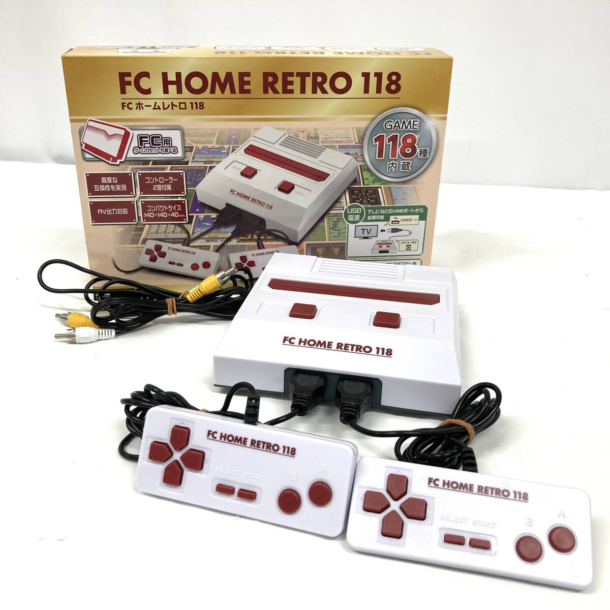 1円～ 8TN30090826 ライソン FC HOME RETRO 118 ホームレトロ ゲーム機本体 コントローラー2点付き 2025年製 通電動作未確認 現状品