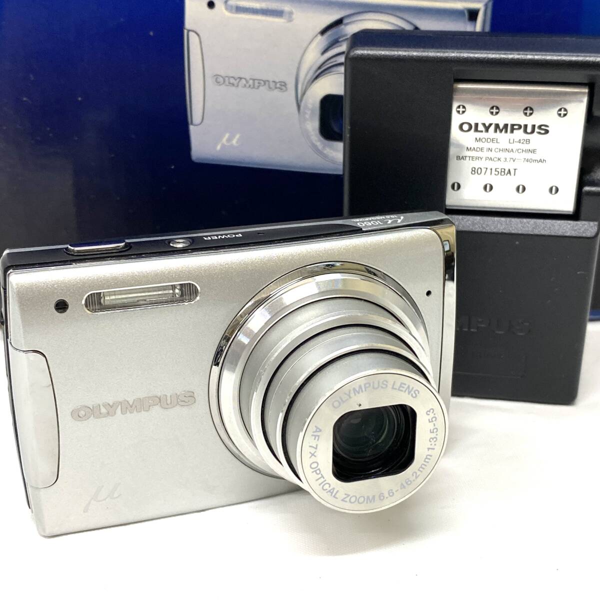 1円～ 6TN21030826 OLYMPUS オリンパス μ 1060 ミュー コンパクトデジタルカメラ デジカメ 充電器付き 通電確認 撮影未確認 現状品
