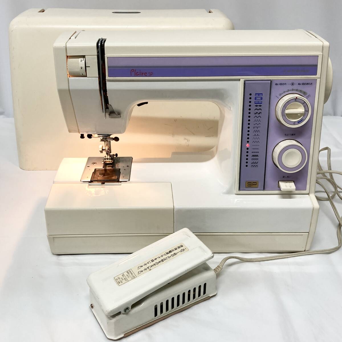 1円～ 2TN51230826 JANOME ジャノメ Plaire SP プレール ミシン フットペダル付き ハンドクラフト MODEL 642 通電確認 動作未確認 現状品