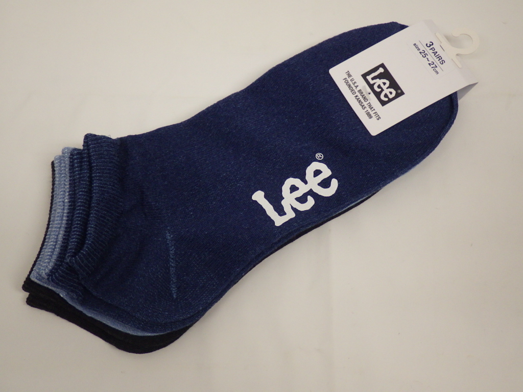 未使用　Lee　リー　ショートソックス　靴下3足組　25cm～27cm