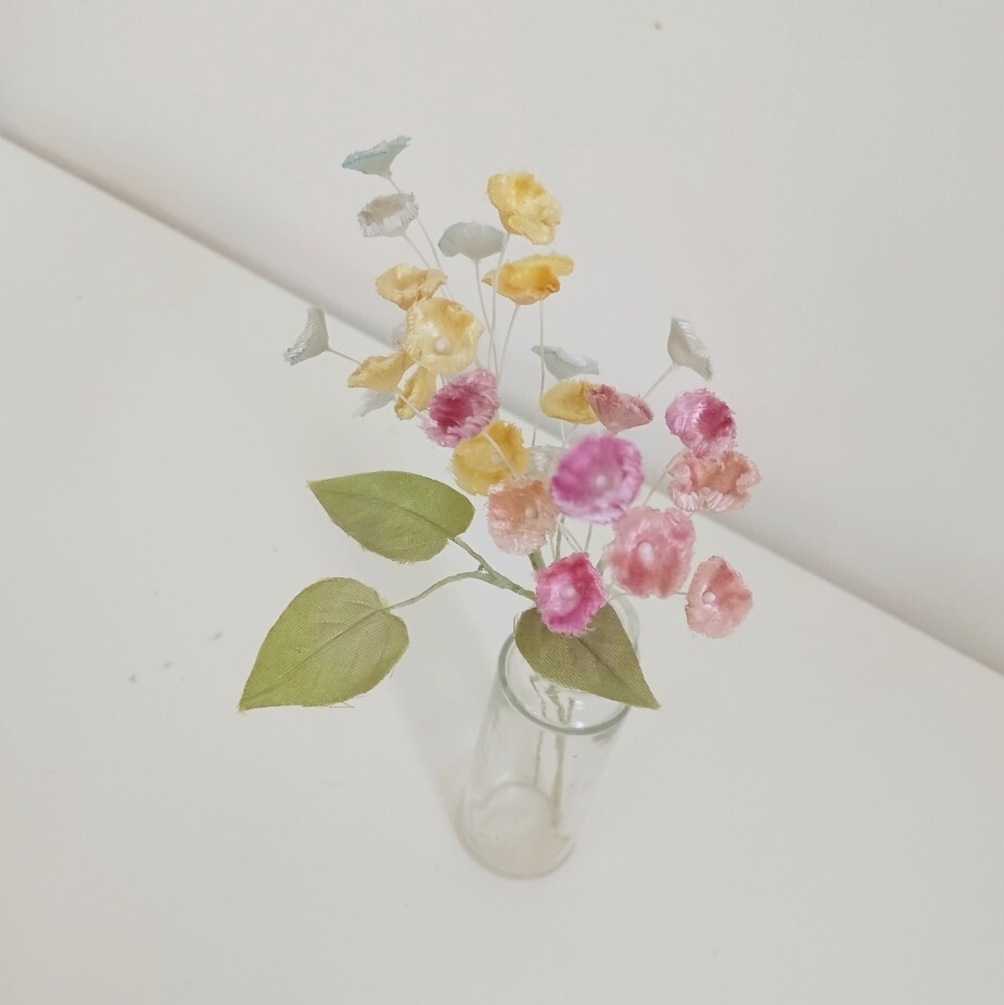 染め布花＊小花の単品　花束　花飾り