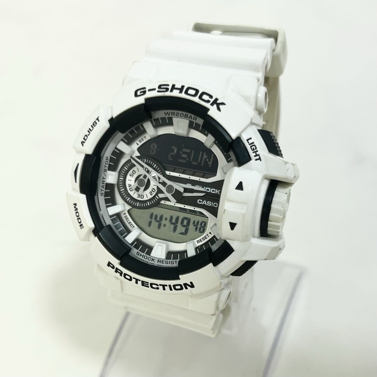 【実働】 CASIO G-SHOCK GA-400 カシオ Gショック アナデジ デジアナ クオーツ ビックフェイス ホワイト メンズ 腕時計 ウォッチ 稼動品