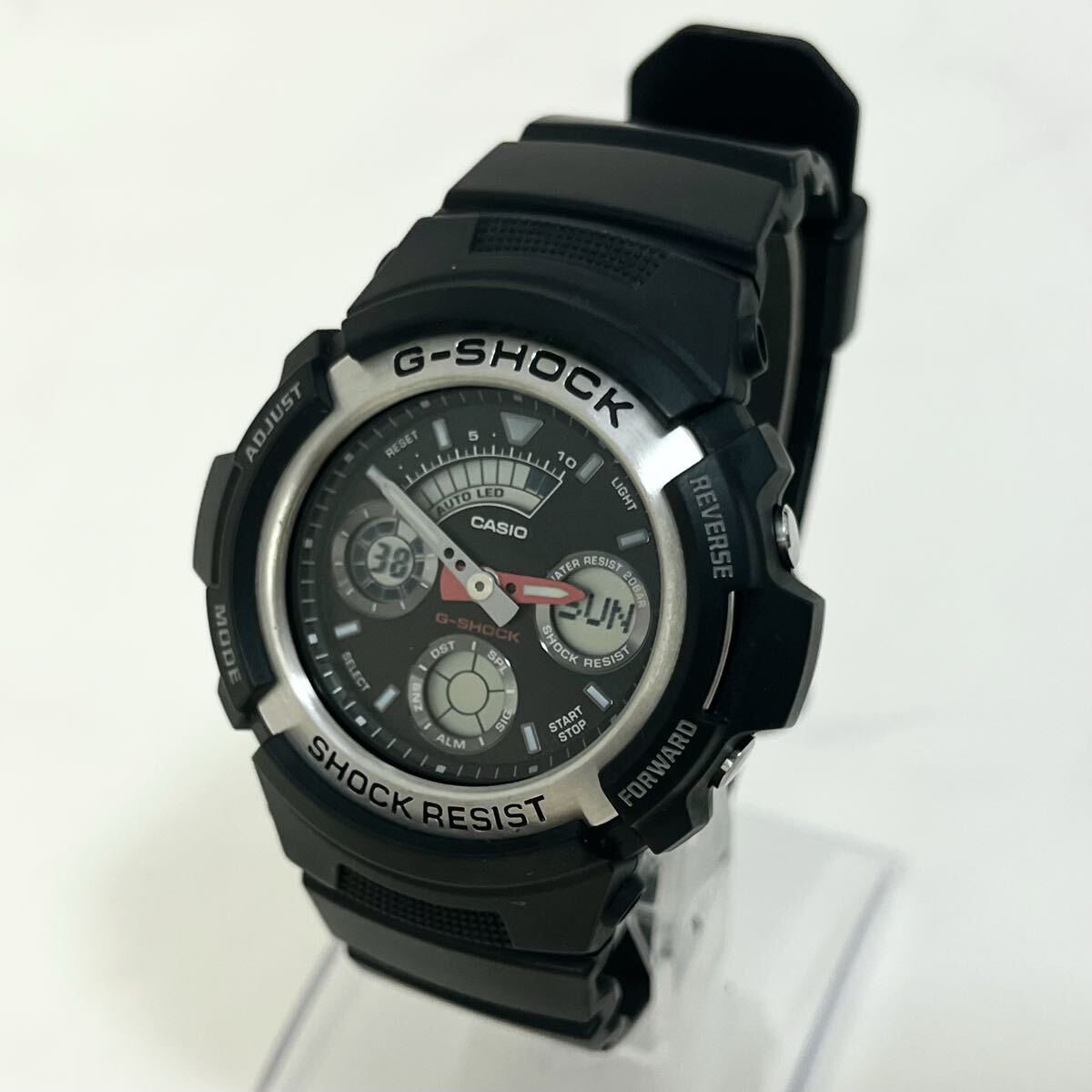 【実働】 CASIO G-SHOCK AW-590 カシオ Gショック アナデジ デジアナ クオーツ 黒文字盤 メンズ 腕時計 ウォッチ ブラック 稼動品