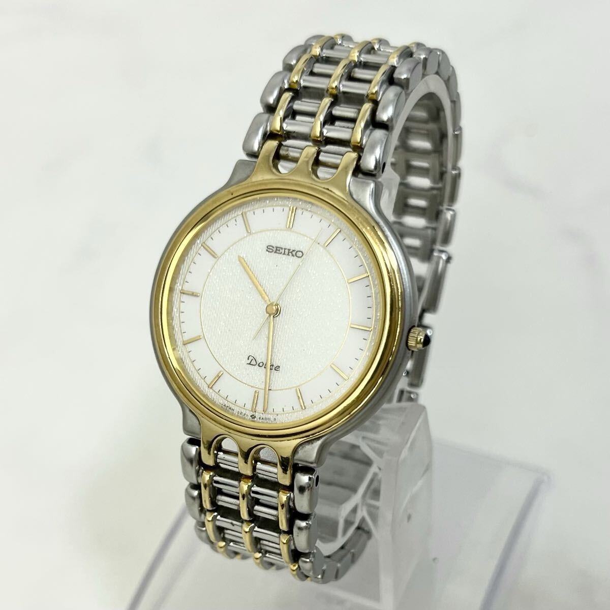 【魅惑の逸品】 実働 SEIKO DOLCE 5E31-6A00 セイコー ドルチェ アナログ クオーツ ラウンド ヴィンテージ コンビ 腕時計 ウォッチ 稼動品