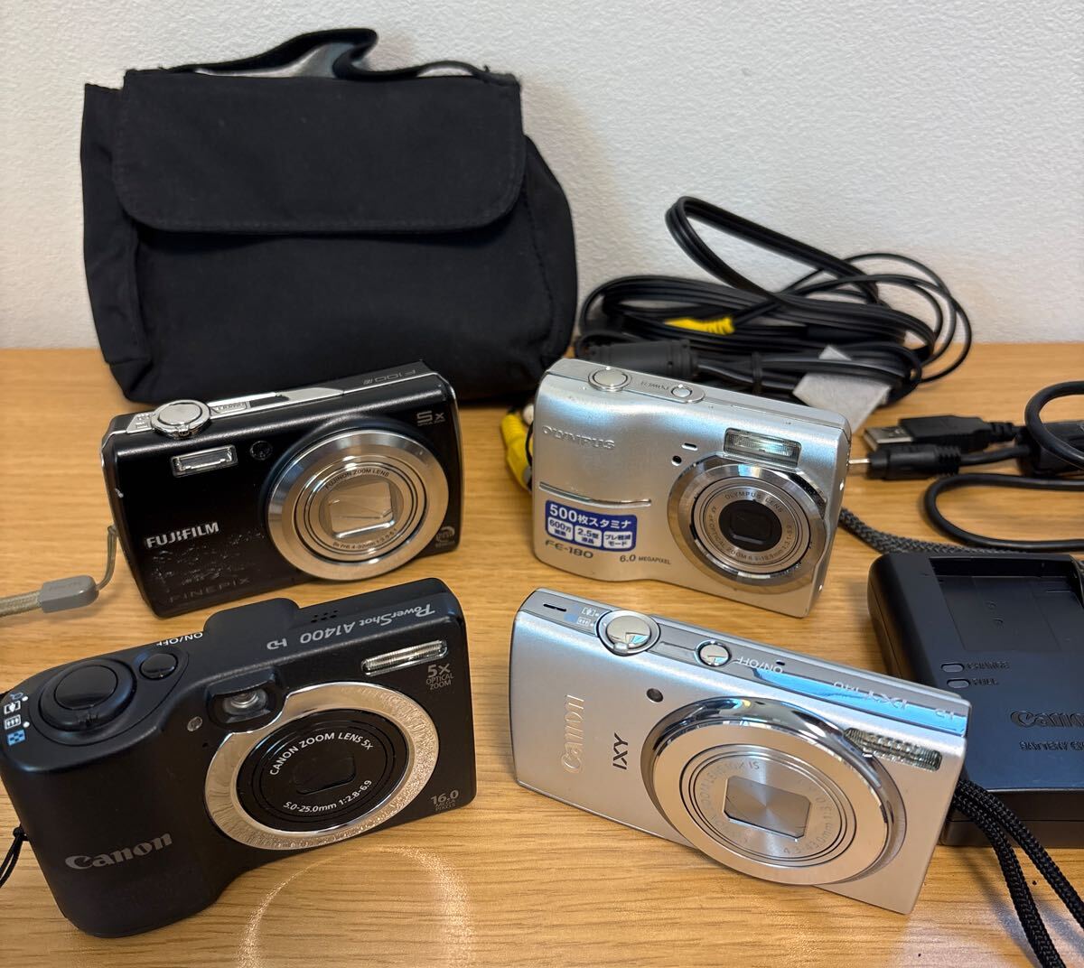 デジカメまとめ売り Canon IXY140 / Canon Power Shot A1400 / OLYMPUS FE-180 / FUJIFILM F100 コンデジ コンパクトデジカメ 動作未確認