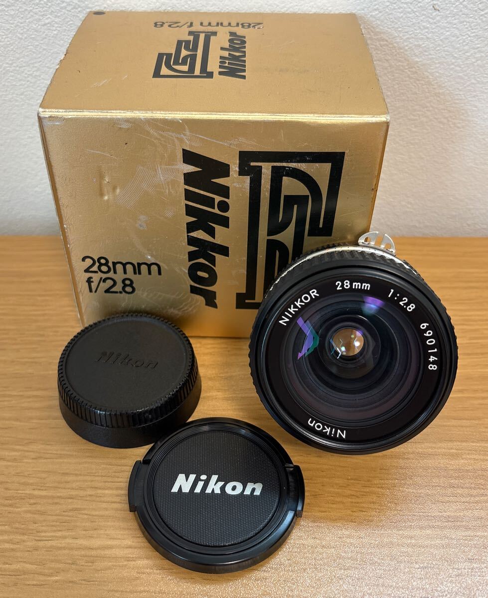Nikon ニコン Ai-s NIKKOR 28mm F2.8 単焦点レンズ 光学機器 動作未確認