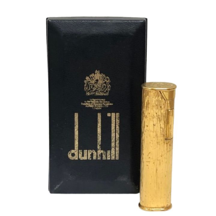 ●【dunhill/ダンヒル】スリム オーバル型 ローラー式 ガスライター ゴールドカラー 喫煙具 喫煙グッズ ケース付き★33223