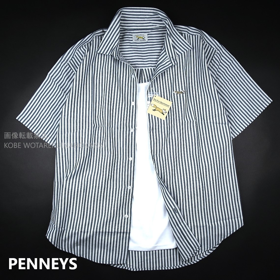 新品 ■ PENNEYS ペニーズ THE FOX オーバーサイズ ブロード レギュラーカラー 半袖シャツ コットン100% 1025/ロンスト/【M】
