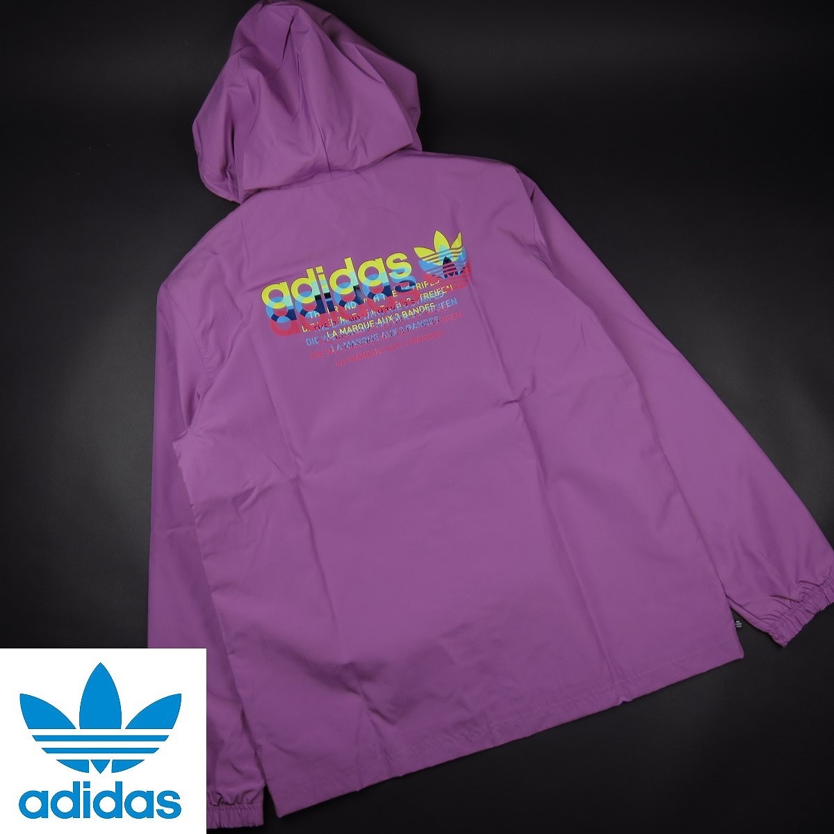 新品 ■ adidas originals アディダス オリジナルス バックトレフォイルロゴ ウィンドブレーカー027/146ライラ/【2XL】/古希