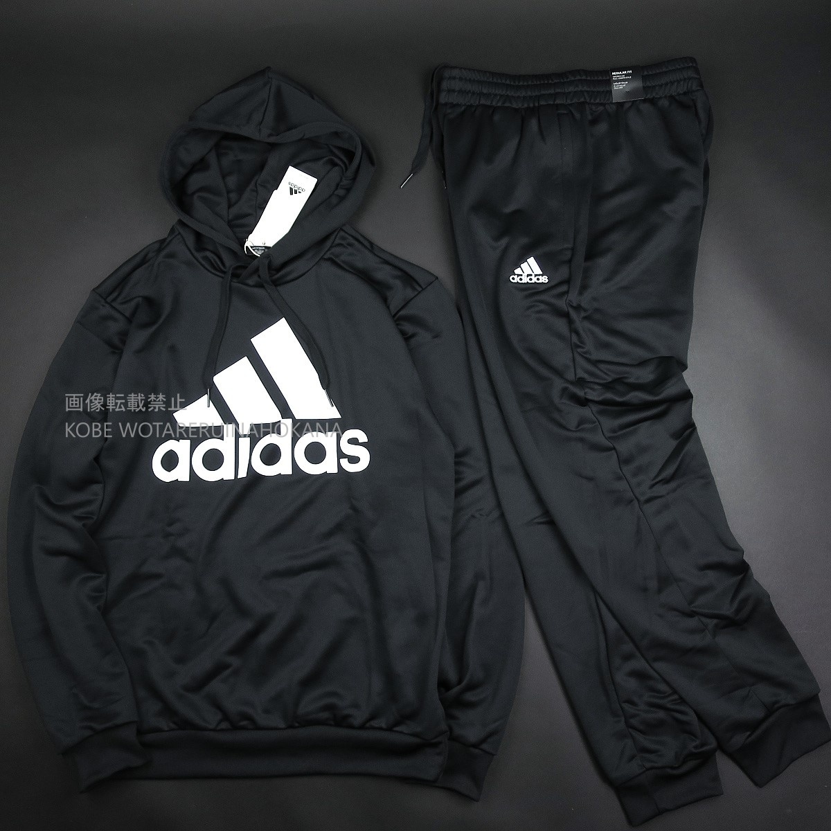 新品 ★ アディダス adidas 上下セット フレンチテリー フーディー ジョガーパンツ セットアップ T68/610黒/【M】