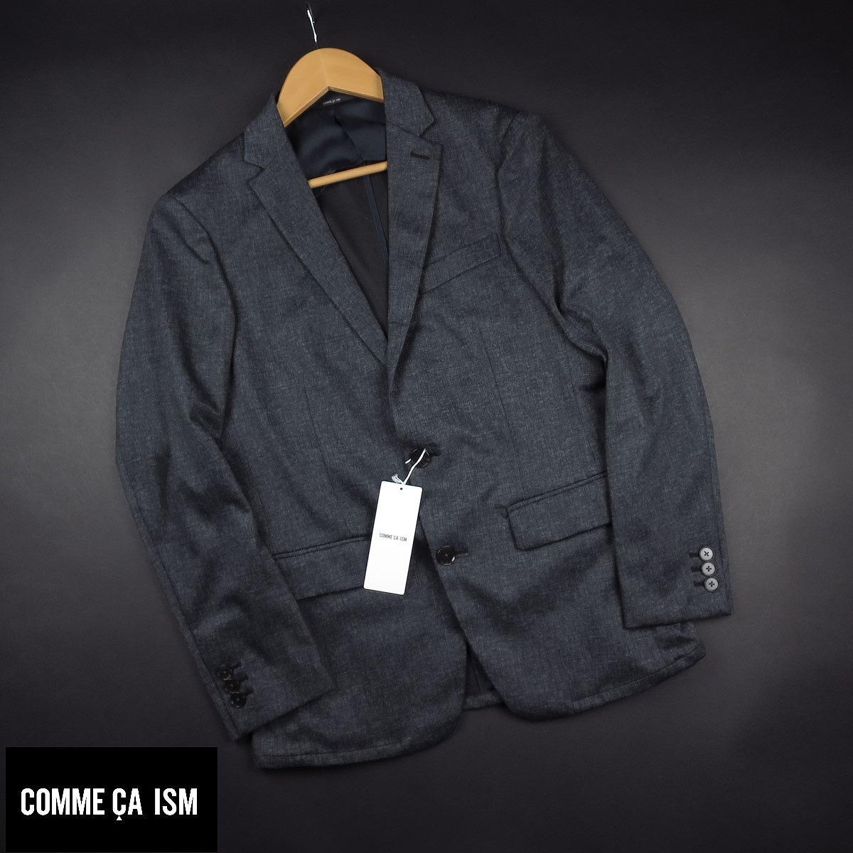 新品 ■ COMME CA ISM コムサイズム DELEGANT社 ジャージー ジャケット GT05 09 紺 【S】￥17000