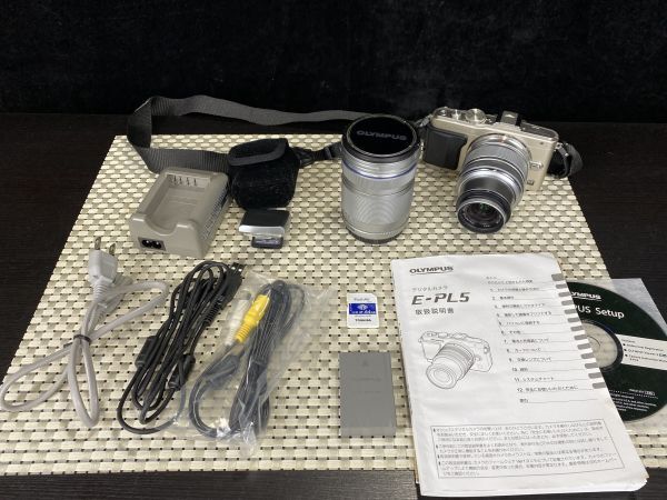 is★オリンパス OLYMPUS OLYMPUS PEN Lite E-PL5 ミラーレス一眼カメラ ズームレンズキット 標準ズーム 望遠ズーム 付属品 中古 現状品★